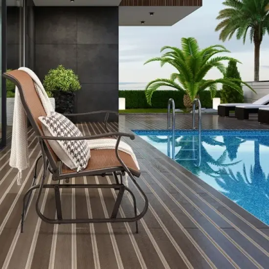 Tangkula 2-Person Outdoor Glider Chair Patio Rocking Lounge Chair w/ Breathable Fabric image {2}