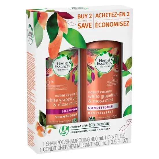 Herbal Essences bio:renew White Grapefruit & Mosa Mint Shampoo and Conditioner Bundle Pack - 27 fl oz/2ct image {1}
