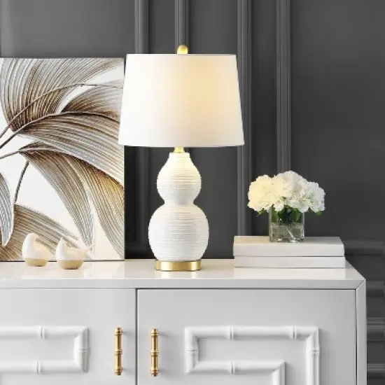Darsa Table Lamp - White - Safavieh image {3}