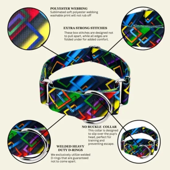 Country Brook Petz HossFit Jr Wide Martingale Dog Collar - Abstract Collection image {4}