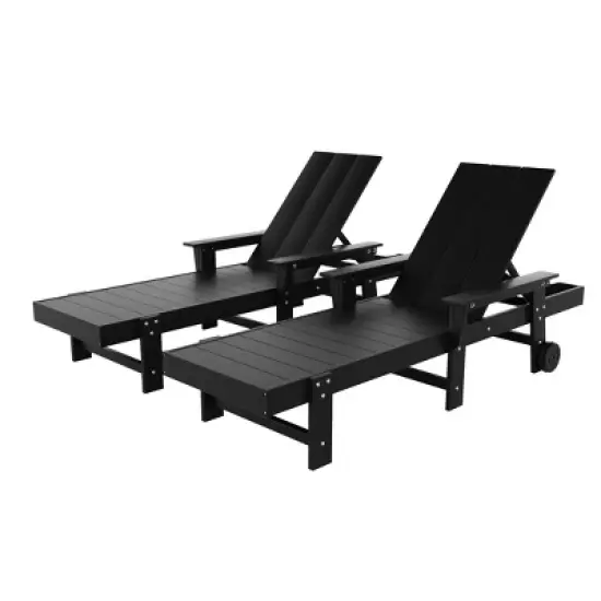 WestinTrends Ashore 2 Piece Reclining Chaise Lounge With Arms & Wheels image {2}