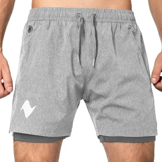 Zilpu Men's Quick Dry Athletic Performance Shorts wi/Zipper Pocket (5 inch) image {2}