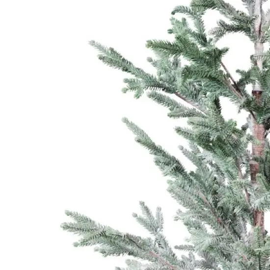 Northlight Frosted Slim Pine Artificial Christmas Tree in Burlap Base - 5' - Unlit image {2}