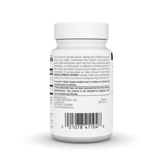 Broccoli Sprouts Extract 250 mg by Source Naturals, Inc.  -  60 Tablet image {2}