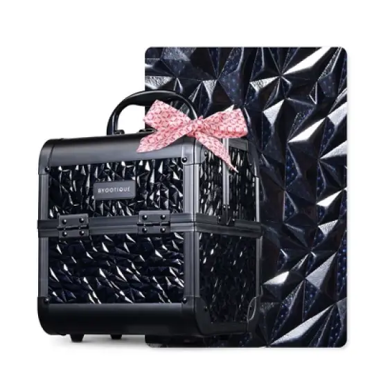 Byootique Makeup Train Case Cosmetic Organizer w/ Mirror Mermaid image {10}