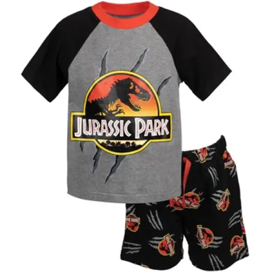 Jurassic World Jurassic Park Dinosaur Blue T-Rex T-Shirt and French Terry Shorts Outfit Set Toddler image {8}
