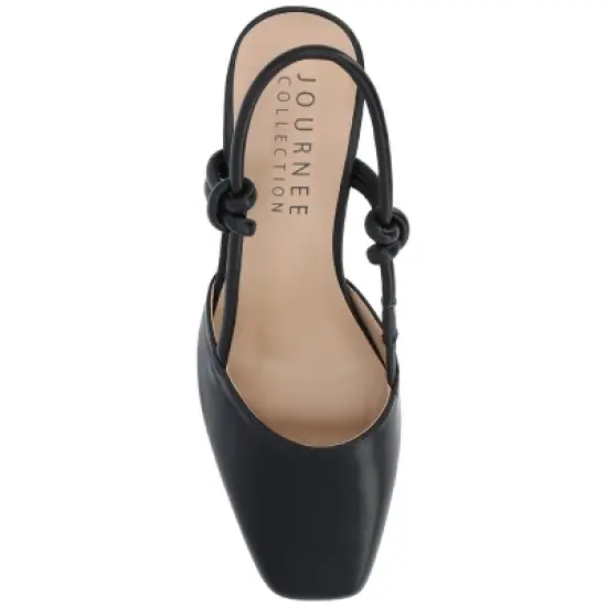 Journee Collection Womens Margeene Sling Back Covered Block Heel Pumps image {3}
