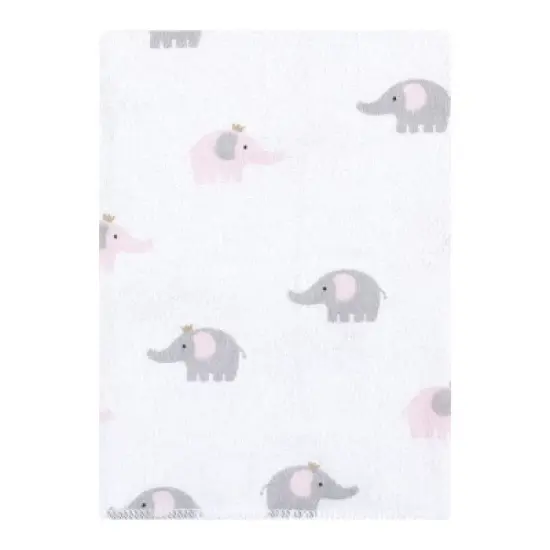 Hudson Baby Infant Girl Cotton Flannel Burp Cloths Bundle, Pink Gray Elephant, One Size image {2}
