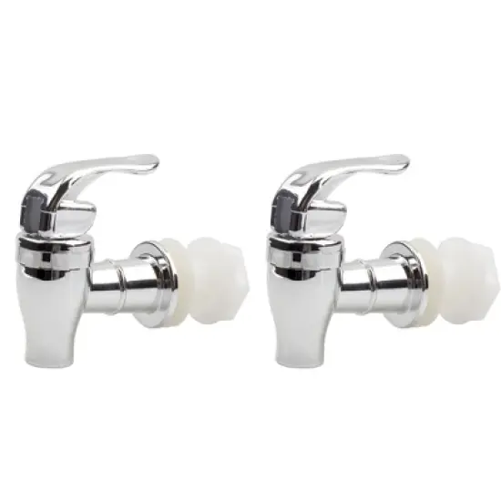 Cornucopia Brands Push Style Spigots for Beverage Dispenser Carafes, 2pk, Replacement Lever Spouts, Chrome Design Lock Open image {7}