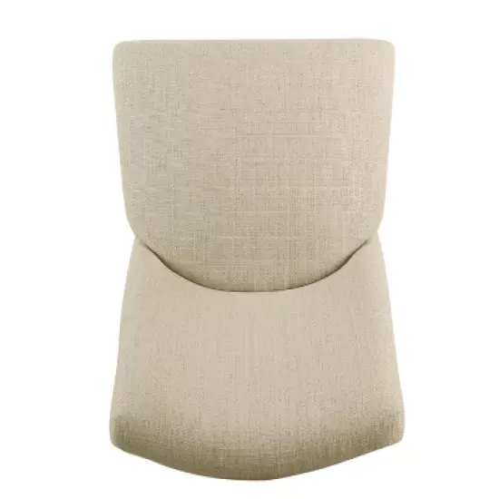 Marin Curved Back Dining Chair Stain Resistant Textured Linen - HomePop image {6}