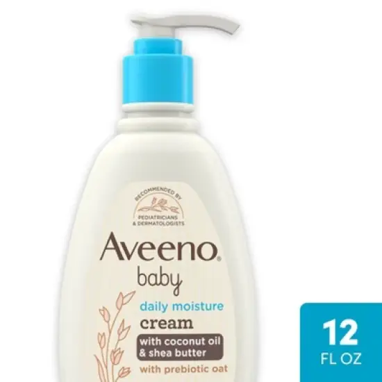 Aveeno Baby Daily Moisturizing Cream with Prebiotic Oat  & Shea Butter - Gentle Coconut Scent - 12 fl oz image {8}