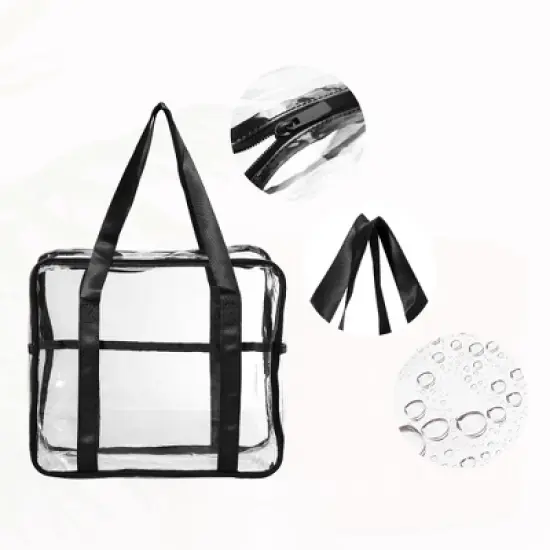 Unique Bargains Large PVC Zipper Makeup Bags and Organizers 1 Pc image {3}