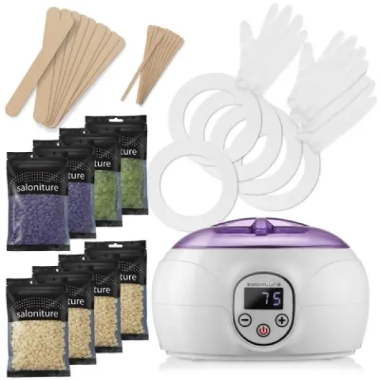 Saloniture Professional Home Waxing Kit and Wax Warmer Machine with Digital Display for Hair Removal image {5}