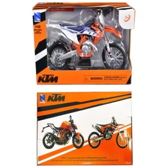 KTM 450 SX-F Dirt Bike Motorcycle Orange and White 1/12 Diecast Motorcycle Model by New Ray image {2}