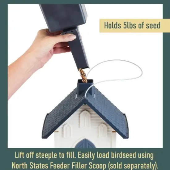 North States Church Hopper Bird Feeder 16" White image {2}