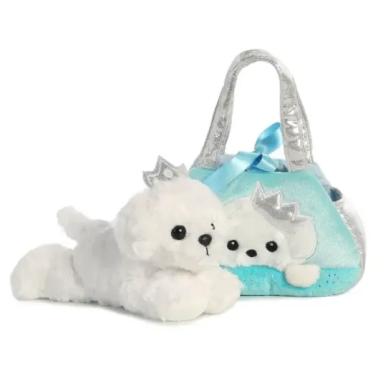 Aurora Fancy Pals 7" Peek-A- Boo Princess Puppy Pet Carrier Blue Stuffed Animal image {2}