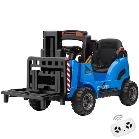 12V Kids Ride On Forklift Car, Electric Ride On Construction Car with Remote Control, Liftable Fork and Pallet, , Music Ride On Toy for Kids image {6}