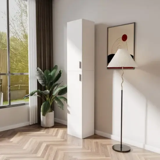 Rbied Tall Cabinet Kitchen Pantry Storage Cabinet, Freestanding Storage Cabinet Sideboard with Shelves and 2 Doors, Multifunctional Home Storage image {14}