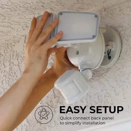 Home Zone Security&reg; 3,500-Lumen Triple-Head Ultrabright LED Security Light in White image {6}