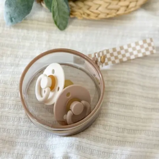 Itzy Ritzy Clear Pacifier Case with Handle, Multi-Use - Checkerboard image {5}