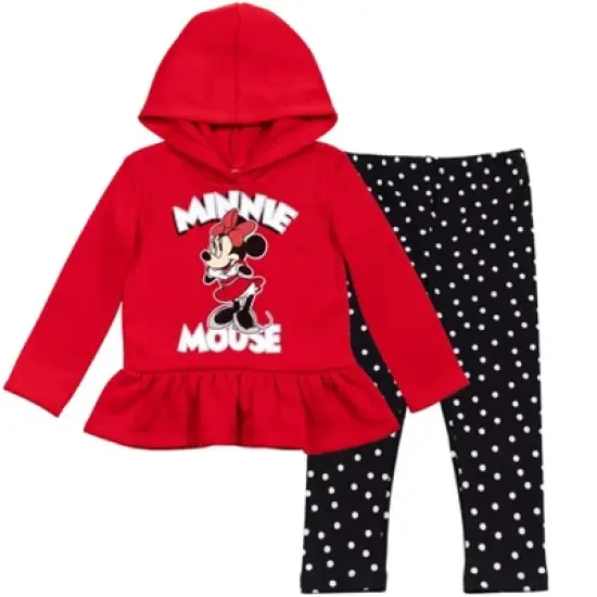 Disney Minnie Mouse Mickey Mouse Fleece Hoodie and Leggings Outfit Set Infant to Big Kid image {12}