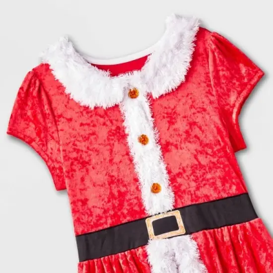 Girls' Santa Claus Dress-up NightGown - Red image {2}