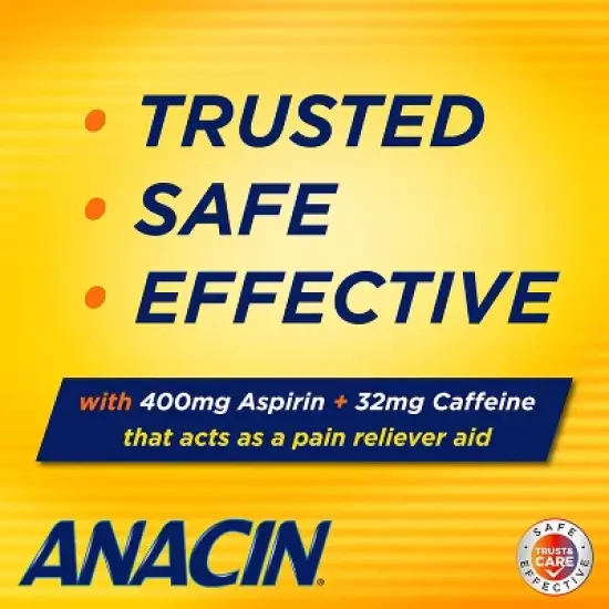 Anacin Pain Relief Aspirin Tablets, 100 ct image {4}