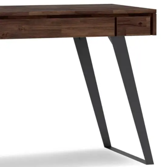 Mitchell Small Desk Distressed Charcoal Brown - WyndenHall image {2}