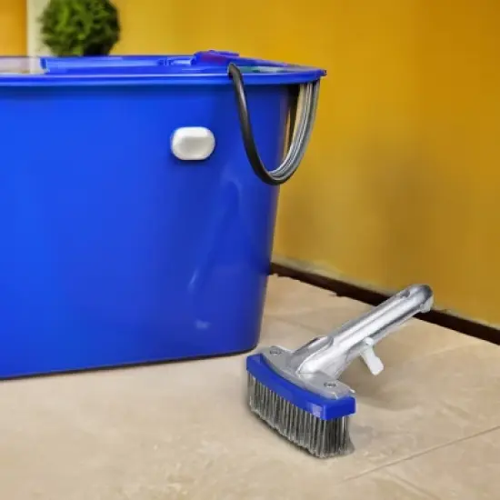 Northlight Stainless Steel Algae Swimming Pool Brush with Aluminum Handle Connector 5.5" - Blue/Gray image {3}