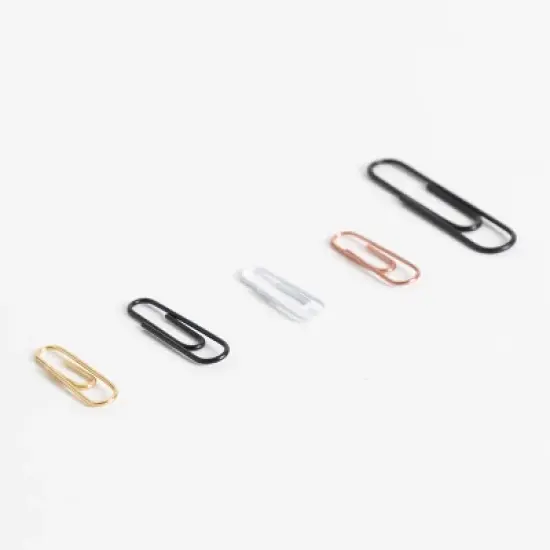 U Brands 280ct Paper Clips in Mason Jar Black/White/Gold: Metal Office Supplies, Teacher Fasteners, Assorted Colors image {4}