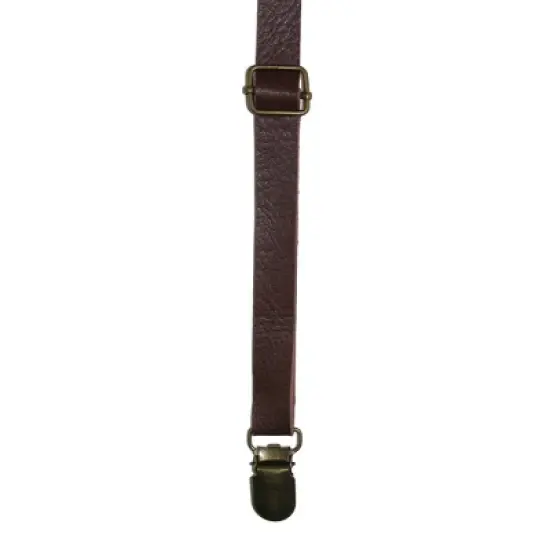 CTM Faux Leather Slim Clip-End Suspenders image {2}
