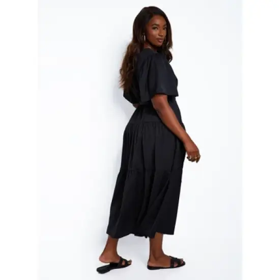 Rebdolls Women's Draya Tiered Midi A Line Dress image {5}