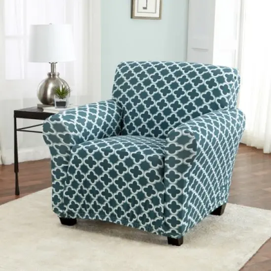 Great Bay Home Stretch Printed Washable Chair Slipcover image {9}