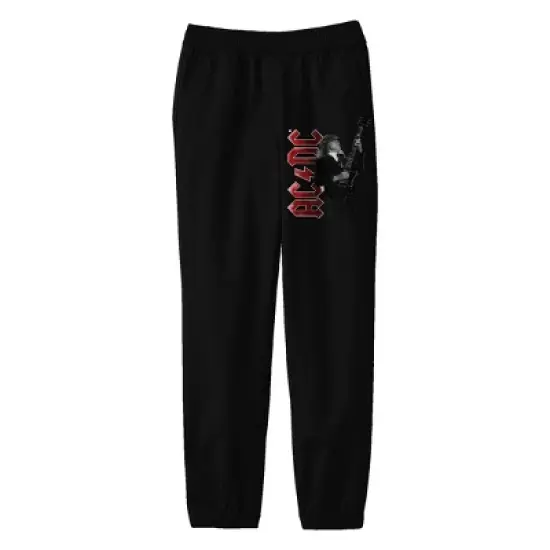 ACDC Black and White Angus Young Youth Black Sweatpants image {3}