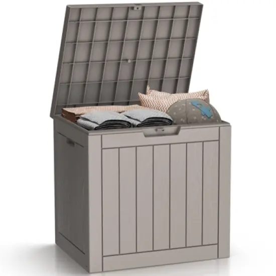 SEVOBAL Deck Boxes 30 Gal Outdoor Storage Deck Box, All-Weather Resistant Patio Deck Storage Box Container, Brown, 22.09"*17.09"*20.87" image {5}