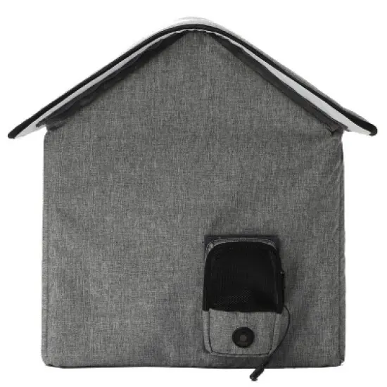 Pet Life Hush Puppy Electronic Heating and Cooling Smart Collapsible Dog and Cat House - Gray image {1}