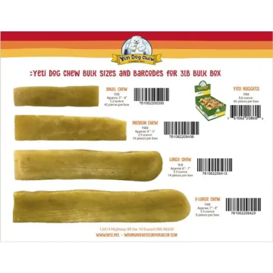 Yeti Dog Chew Nuggets Bulk Box (Approx 80 Pcs) - 3 lb image {3}