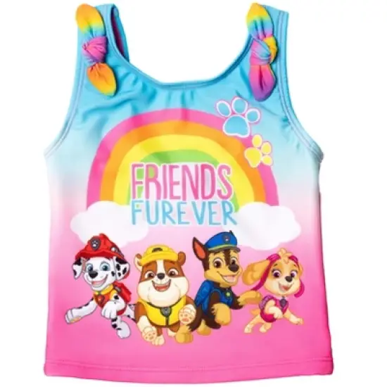 Nickelodeon Paw Patrol Skye Chase Rubble Girls One Piece Bathing Suit Rash Guard Tankini Top Bikini Bottom and Skort 5 Swimsuit Set Little Kid to Big Kid image {3}