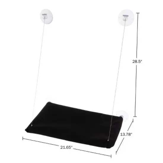 PETMAKER Cat Window Perch for Large Cats, Black image {6}