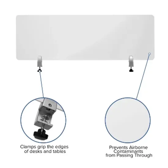 Emma and Oliver Clear Acrylic Desk Partition (Hardware Included) image {2}