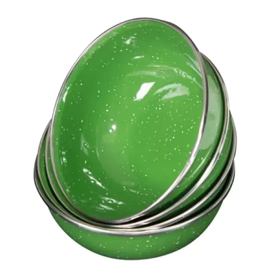 Stansport Enamel Camping Tableware Set 24 Pieces Green image {1}