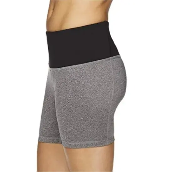 Reebok Womens Fitted Highrise Athletic Compression Shorts, Grey, Large image {3}