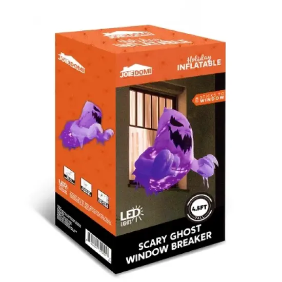 Joyfy 4.5 FT Tall Halloween Inflatable Outdoor Decoration, Inflatable Scary Ghost with Rotating LED for Halloween Window Yard Lawn Outdoor Decoration image {8}