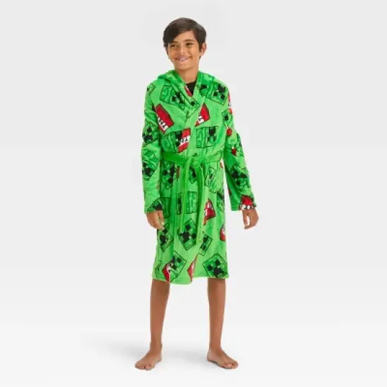 Boys' Minecraft Hooded Robe - Green image {2}