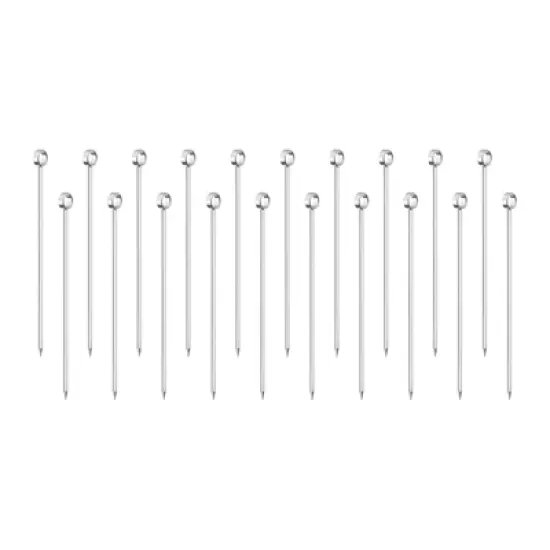 Unique Bargains Stainless Steel Drink Appetizer Ring Head Cocktail Picks 4.3" image {7}