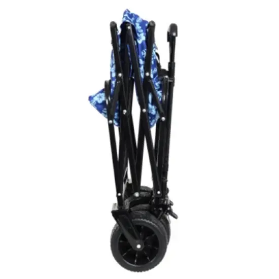 FURNIinspire Outdoor Serving Carts Fish 400L Collapsible Wagon Beach Wagon with Big Wheels for Camping, Sports, Blue, 35.04"*24.41"*38.58" image {3}