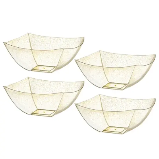 Posh Setting Square Gold Glitter Serving Bowl - 8 oz. - 4 Pack image {4}