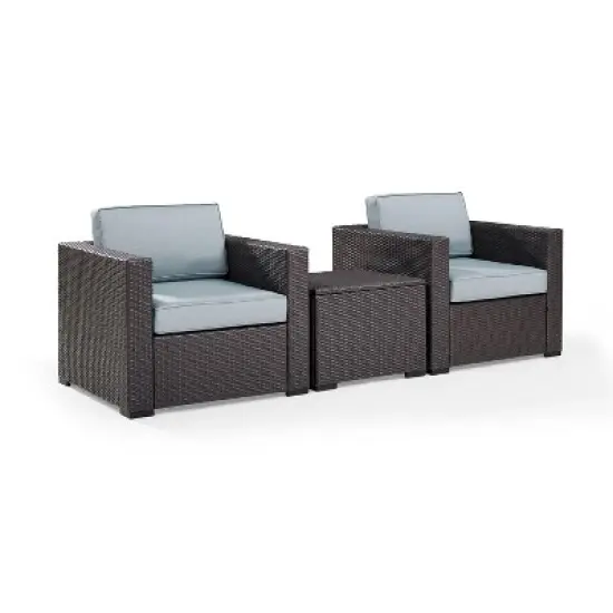 Biscayne 3pc Outdoor Wicker Seating Set - Mist - Crosley image {5}