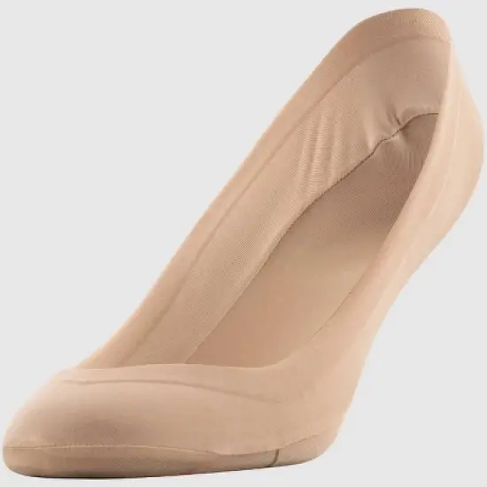 Peds Women's 2pk V-Neck Super Low Liner Socks - Nude/Tan 5-10 image {2}