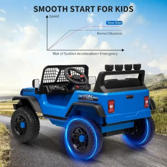 12V Kids Electric Ride-On Truck - Parent Remote Control, 3 Speed Settings, LED Lights & Music Player for Children Ages 3-6 Years image {5}